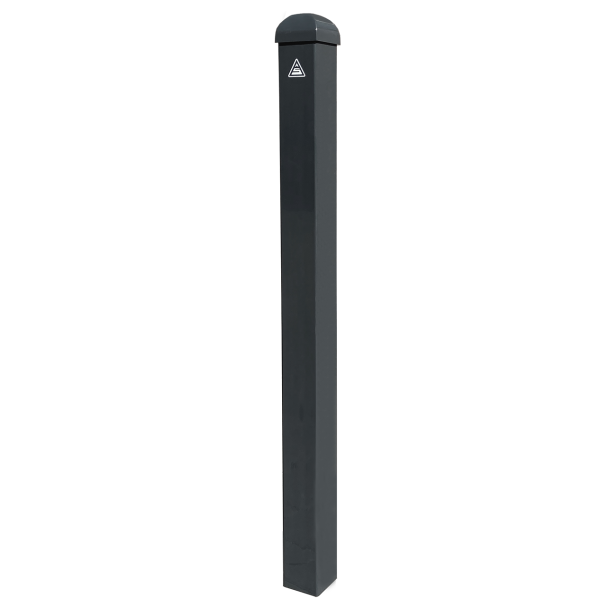 Ornamental bollard | steel tube 70 x 70 mm | series 4730B | foldable, self-engaging lockfor casting in concrete, with hot-dip galvanized groundsocket part-no. 470.60, approx. 400 mm below ground | with Euro profile cylinder lock and three keys